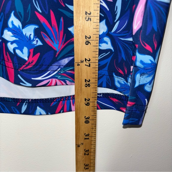 Scales Polo Shirt Mens M Blue Pink Floral Performance Stretch Golf Activewear - Picture 11 of 12